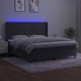 Cama box spring colchón y LED terciopelo gris oscuro 160x200 cm de , Camas y somieres - Ref: Foro24-3139512, Precio: 539,55 €...