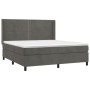 Cama box spring colchón y LED terciopelo gris oscuro 160x200 cm de , Camas y somieres - Ref: Foro24-3139512, Precio: 539,55 €...