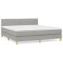 Cama box spring con colchón tela gris claro 180x200 cm de , Camas y somieres - Ref: Foro24-3140553, Precio: 524,93 €, Descuen...