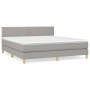 Cama box spring con colchón tela gris claro 160x200 cm de , Camas y somieres - Ref: Foro24-3140545, Precio: 480,01 €, Descuen...