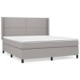 Cama box spring con colchón tela gris claro 160x200 cm de , Camas y somieres - Ref: Foro24-3131361, Precio: 546,33 €, Descuen...