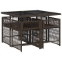 Set comedor de jardín 5 piezas y cojines ratán sintético marrón en Conjuntos de jardín | Comprar online en Foru.es