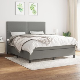 Cama box spring con colchón tela gris oscuro 180x200 cm de , Camas y somieres - Ref: Foro24-3141714, Precio: 596,38 €, Descue...