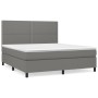 Cama box spring con colchón tela gris oscuro 180x200 cm de , Camas y somieres - Ref: Foro24-3141714, Precio: 596,38 €, Descue...