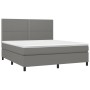 Cama box spring con colchón tela gris oscuro 180x200 cm de , Camas y somieres - Ref: Foro24-3141714, Precio: 596,38 €, Descue...