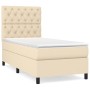 Cama box spring con colchón tela color crema 80x200 cm de , Camas y somieres - Ref: Foro24-3141974, Precio: 341,63 €, Descuen...