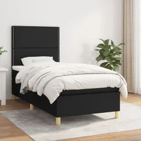 Box spring bed with black fabric mattress 90x200 cm by , Beds and slatted bases - Ref: Foro24-3142227, Price: 291,94 €, Disco...