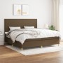Cama box spring con colchón tela marrón oscuro 200x200 cm de , Camas y somieres - Ref: Foro24-3142204, Precio: 653,97 €, Desc...