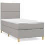 Cama box spring con colchón tela gris claro 90x200 cm de , Camas y somieres - Ref: Foro24-3142225, Precio: 321,80 €, Descuent...