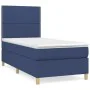 Box spring bed with blue fabric mattress 90x200 cm by , Beds and slatted bases - Ref: Foro24-3142231, Price: 330,86 €, Discou...
