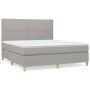 Cama box spring con colchón tela gris claro 160x200 cm de , Camas y somieres - Ref: Foro24-3142265, Precio: 521,34 €, Descuen...