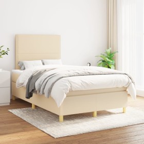 Cama box spring con colchón tela color crema 120x200 cm de , Camas y somieres - Ref: Foro24-3142246, Precio: 414,04 €, Descue...