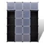 vidaXl Armario modular 14 compartimentos negro y blanco 37x146x180,5cm en Armarios roperos | Comprar online en Foru.es