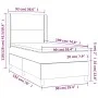 Box spring bed mattress and LED lights cream fabric 90x190 cm by , Beds and slatted bases - Ref: Foro24-3138762, Price: 346,6...