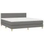 Box spring bed with mattress and LED dark gray fabric 180x200 cm by , Beds and slatted bases - Ref: Foro24-3133654, Price: 54...