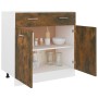 Armario inferior contrachapado roble ahumado 80x46x81,5cm de , Armarios de cocina - Ref: Foro24-815579, Precio: 102,77 €, Des...