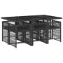 Set de comedor de jardín 7 pzas y cojines ratán sintético negro en Conjuntos de jardín | Comprar online en Foru.es