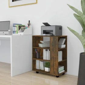 Smoked oak plywood wheeled cabinet 60x35x75 cm by , Lockers and storage cabinets - Ref: Foro24-815966, Price: 57,50 €, Discou...