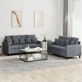 Juego de sofás con cojines 2 piezas terciopelo gris oscuro de , Sofás - Ref: Foro24-3201701, Precio: 402,47 €, Descuento: %