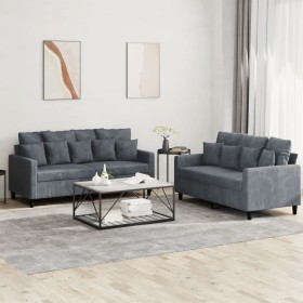 Juego de sofás con cojines 2 piezas terciopelo gris oscuro de , Sofás - Ref: Foro24-3201701, Precio: 424,48 €, Descuento: %