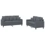 Juego de sofás con cojines 2 piezas terciopelo gris oscuro de , Sofás - Ref: Foro24-3201701, Precio: 402,47 €, Descuento: %