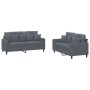 Juego de sofás con cojines 2 piezas terciopelo gris oscuro de , Sofás - Ref: Foro24-3201701, Precio: 424,48 €, Descuento: %