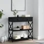 Mesa consola madera de ingeniería negra 75x28x75 cm de , Mesas auxiliares - Ref: Foro24-834195, Precio: 72,56 €, Descuento: %
