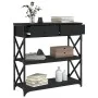 Black engineered wood console table 75x28x75 cm by , Side tables - Ref: Foro24-834195, Price: 72,56 €, Discount: %