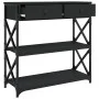 Mesa consola madera de ingeniería negra 75x28x75 cm de , Mesas auxiliares - Ref: Foro24-834195, Precio: 72,56 €, Descuento: %