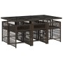 Set comedor de jardín 7 pzas con cojines ratán sintético marrón en Conjuntos de jardín | Comprar online en Foru.es
