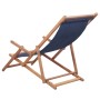 Silla de playa plegable de tela y estructura de madera azul de vidaXL, Sillas de jardín - Ref: Foro24-43996, Precio: 60,51 €,...