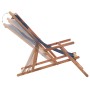 Silla de playa plegable de tela y estructura de madera azul de vidaXL, Sillas de jardín - Ref: Foro24-43996, Precio: 60,51 €,...