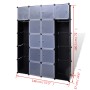 vidaXl Armario modular 14 compartimentos negro y blanco 37x146x180,5cm en Armarios roperos | Comprar online en Foru.es