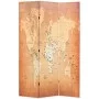 Biombo divisor plegable 120x170 cm mapamundi amarillo de vidaXL, Divisores de ambientes - Ref: Foro24-245877, Precio: 73,16 €...