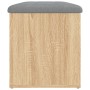 Banco con almacenaje madera ingeniería roble Sonoma 82x42x45 cm de , Bancos para recibidores y almacenamiento - Ref: Foro24-8...