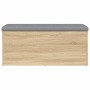 Banco con almacenaje madera ingeniería roble Sonoma 102x42x45cm de , Bancos para recibidores y almacenamiento - Ref: Foro24-8...