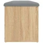 Bank mit Stauraum aus Sonoma-Eiche, 102 x 42 x 45 cm von , Bänke für Hallen und Lager - Ref: Foro24-835056, Preis: 129,88 €, ...