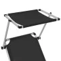 Tumbona plegable con techo aluminio y textileno negra de vidaXL, Tumbonas - Ref: Foro24-44333, Precio: 100,89 €, Descuento: %