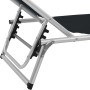 Tumbona plegable con techo aluminio y textileno negra de vidaXL, Tumbonas - Ref: Foro24-44333, Precio: 95,65 €, Descuento: %