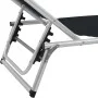 Tumbona plegable con techo aluminio y textileno negra de vidaXL, Tumbonas - Ref: Foro24-44333, Precio: 100,89 €, Descuento: %
