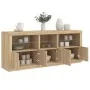 Aparador con luces LED roble Sonoma 162x37x67 cm de , Aparadores - Ref: Foro24-3208997, Precio: 186,73 €, Descuento: %