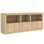 Aparador con luces LED roble Sonoma 162x37x67 cm de , Aparadores - Ref: Foro24-3208997, Precio: 193,09 €, Descuento: %