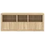Aparador con luces LED roble Sonoma 162x37x67 cm de , Aparadores - Ref: Foro24-3208997, Precio: 186,73 €, Descuento: %