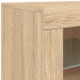 Aparador con luces LED roble Sonoma 162x37x67 cm de , Aparadores - Ref: Foro24-3208997, Precio: 193,09 €, Descuento: %