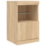 Aparador con luces LED roble Sonoma 162x37x67 cm de , Aparadores - Ref: Foro24-3208997, Precio: 193,09 €, Descuento: %