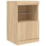 Aparador con luces LED roble Sonoma 162x37x67 cm de , Aparadores - Ref: Foro24-3208997, Precio: 186,73 €, Descuento: %