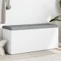White engineered wood storage bench 102x42x45 cm by , Benches for halls and storage - Ref: Foro24-835054, Price: 87,65 €, Dis...