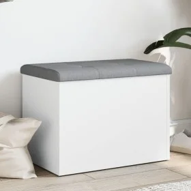 Engineered wood storage bench in white, 62x42x45 cm by , Benches for halls and storage - Ref: Foro24-835040, Price: 64,32 €, ...
