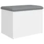 Banco con almacenaje madera de ingeniería blanco 62x42x45 cm de , Bancos para recibidores y almacenamiento - Ref: Foro24-8350...