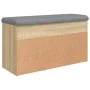 Shoe bench engineered wood Sonoma oak 82x32x45.5 cm by , Benches for halls and storage - Ref: Foro24-835028, Price: 77,33 €, ...